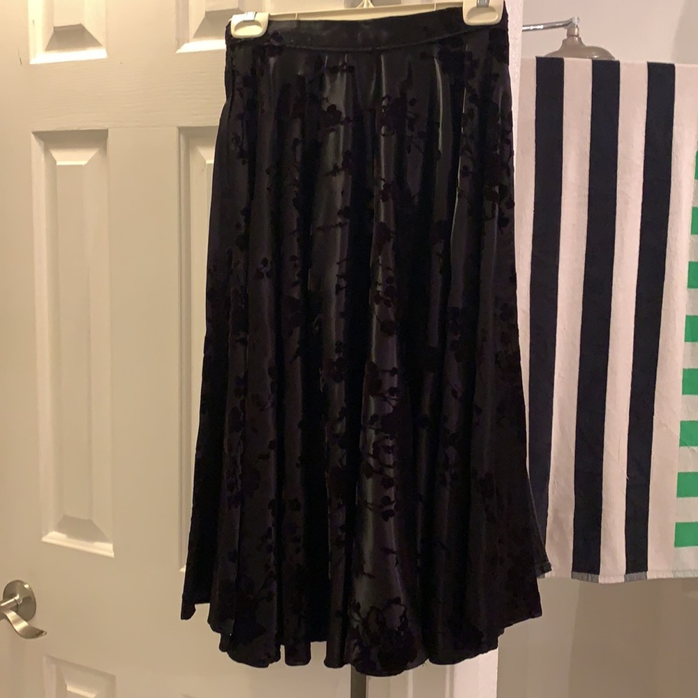 NWOT Adela Designs black embroidered circle skirt